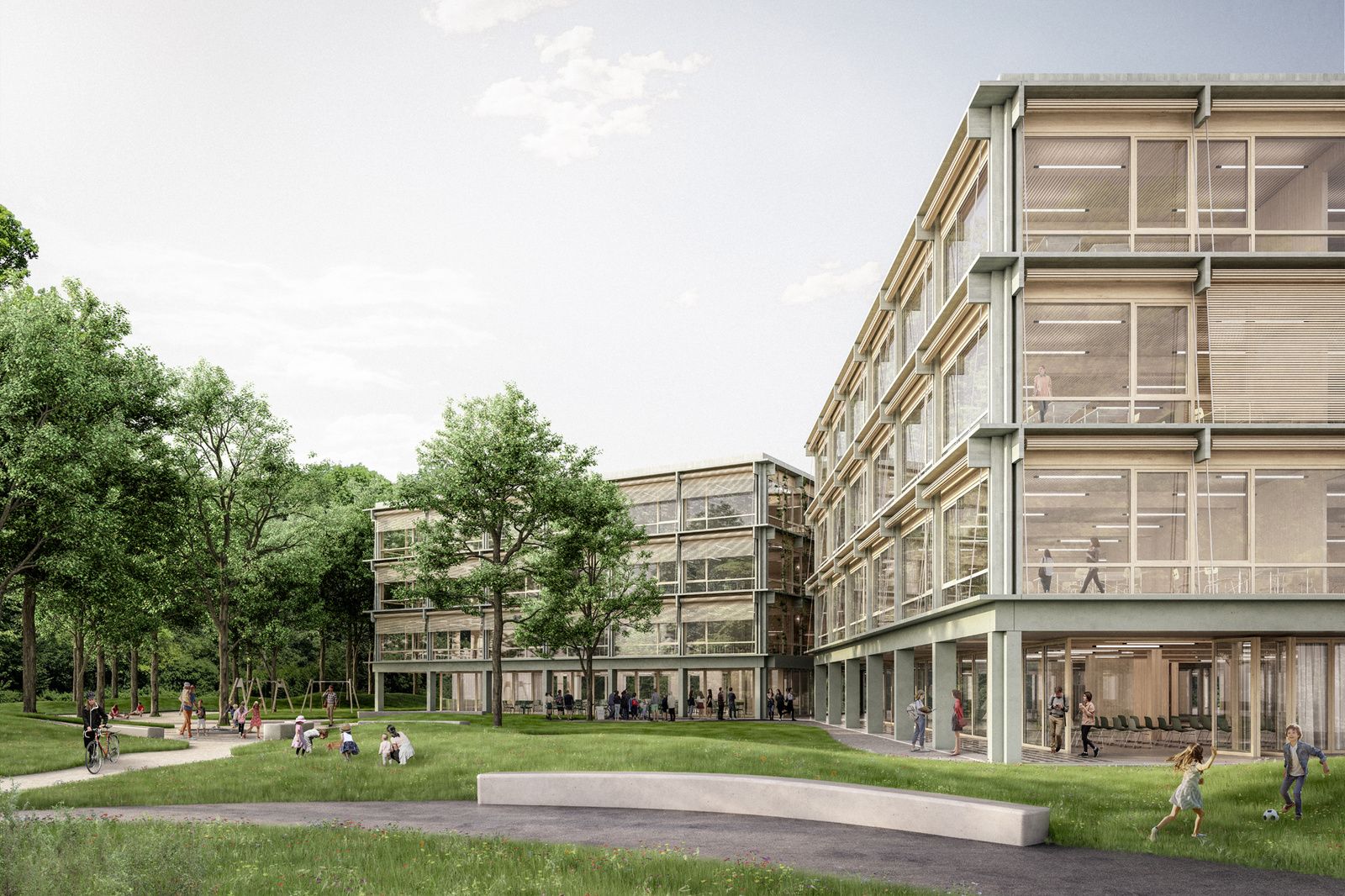 Kunst und Bau Volksschule Goumoëns for NOSU Architekten, Bern CH, visualization 1 of 2