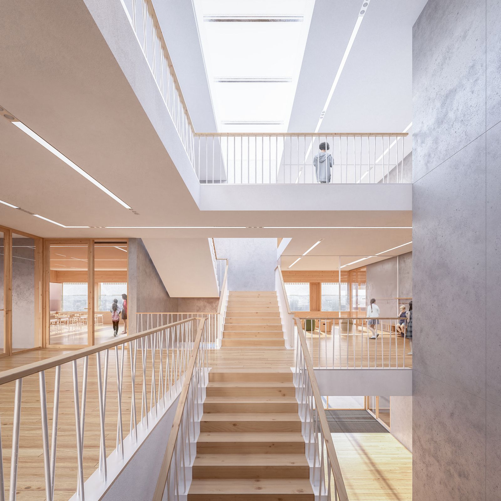 Neubau Primarschulhaus for Nau2, Lalden CH, visualization 2 of 2