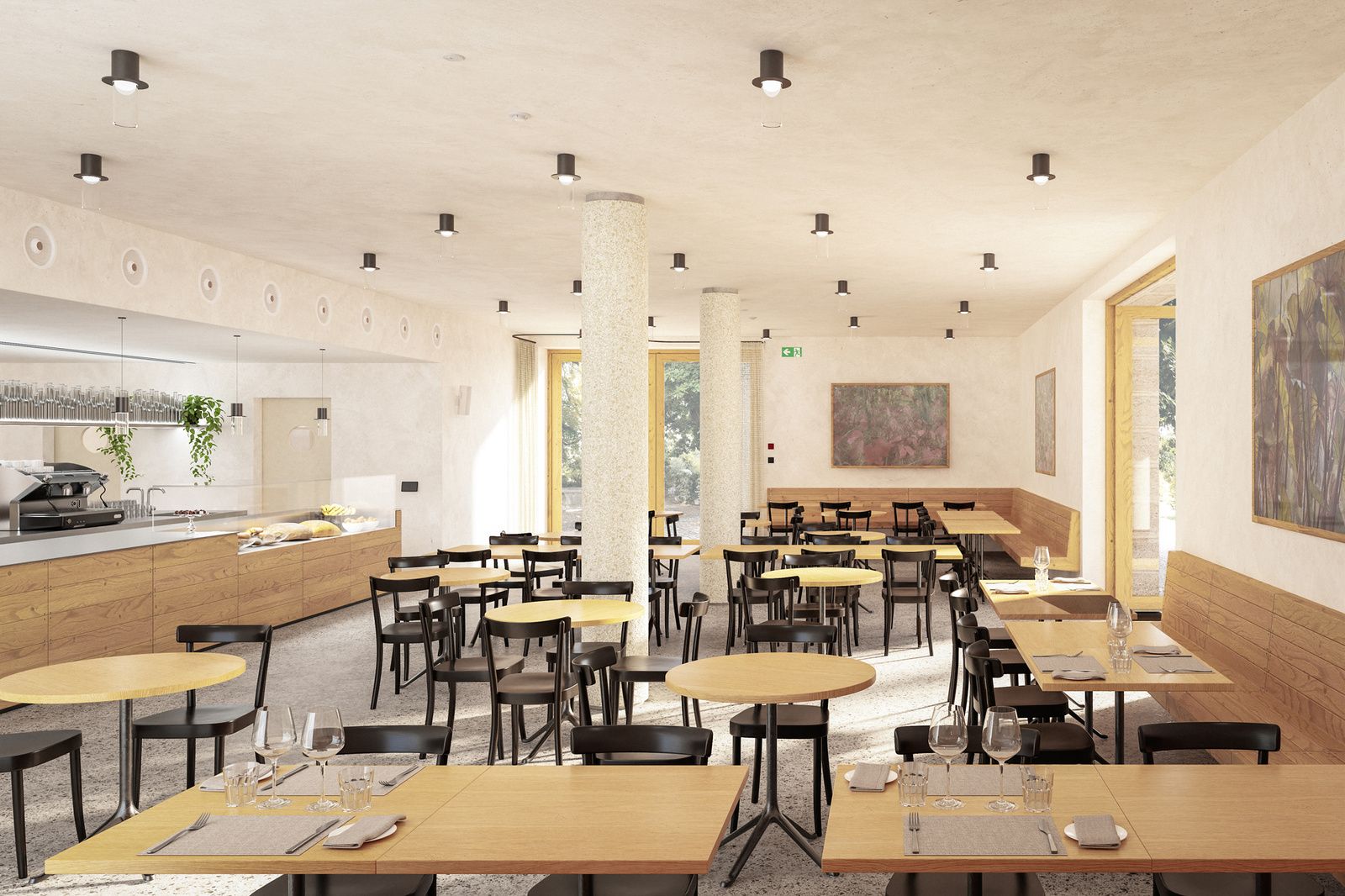 bauprojekt merian gârten bistro for Miller Maranta, Basel CH