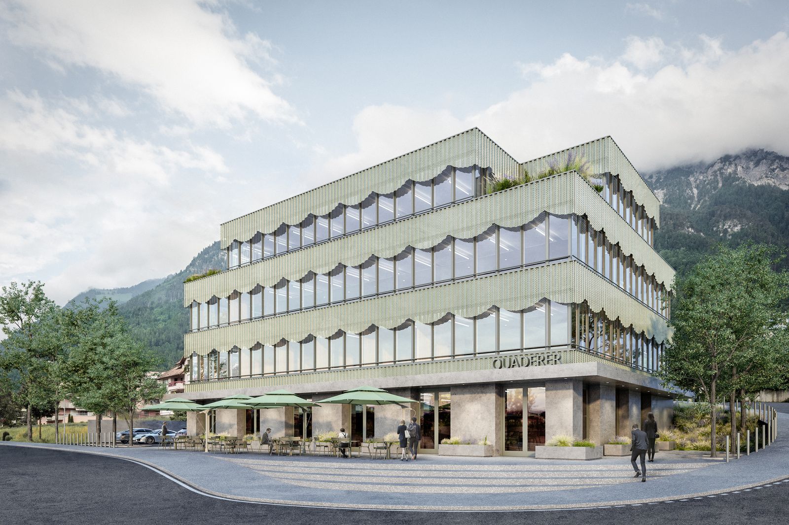 bauprojekt bürogebäude quaderer for Ritter Schumacher AG, Shaan FL, visualization 1 of 2