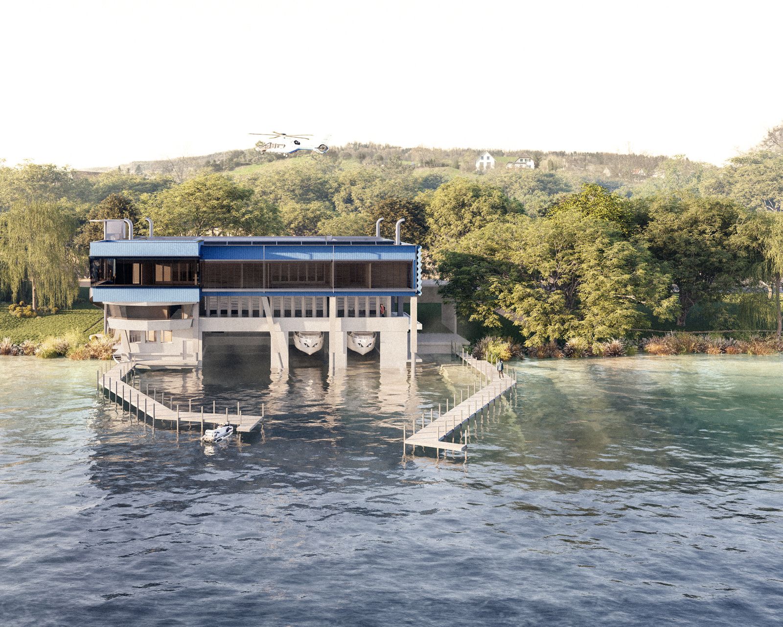 Gesamtinstandsetzung Betriebsgebäude Seepolizei und Schifffahrtskontrolle Oberrieden for atelier circulaire, Zürich CH, visualization 1 of 2