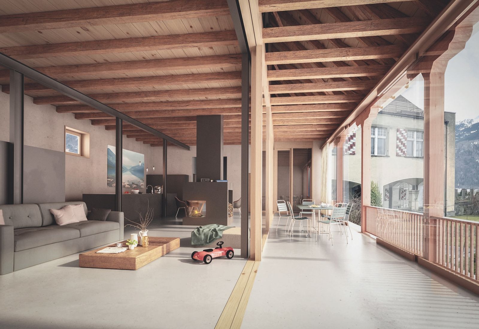 Schloss Sizers Remise for Im Lot Immobilien, project by Ritter Schumacher AG, Sizers CH, visualization 2 of 2